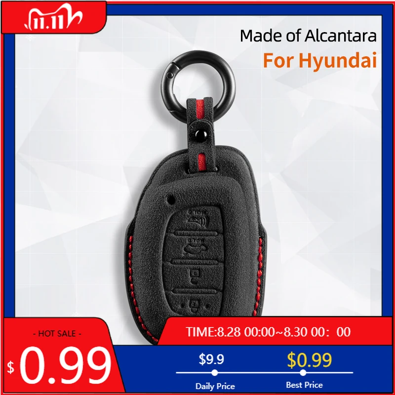 

Внутренние наклейки для Hyundai Tucson Santa Fe Rena Sonata Elantra Creta i10 i30 i40, аксессуары, 4-кнопочный замшевый автомобильный смарт-ключ Cas