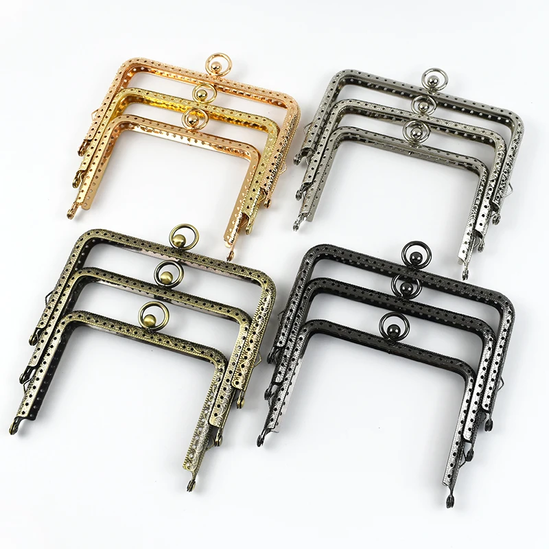 1/2/3/5Pcs Metal Purse Frame Kiss Clasp 11/12/13cm Square Bag Handle for Card Holder Framework Lock Buckle Hardware Accessories