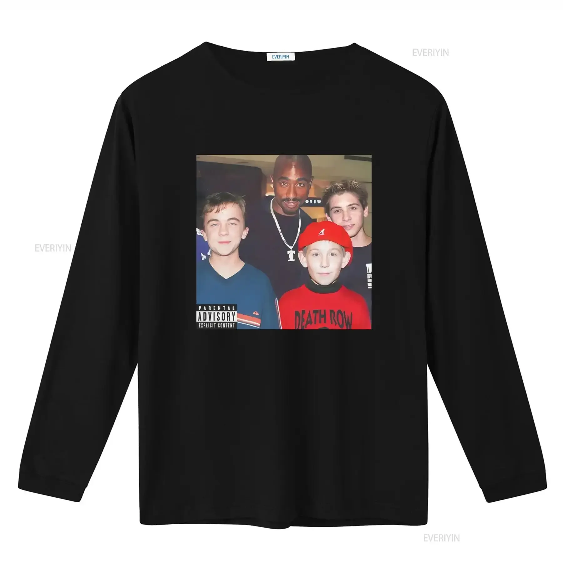 Malcolm in the middle 2 Pac T shirt Death Row vintage Washed Top For Everyday Wear Stretched Comfortable Unisex homme Casual