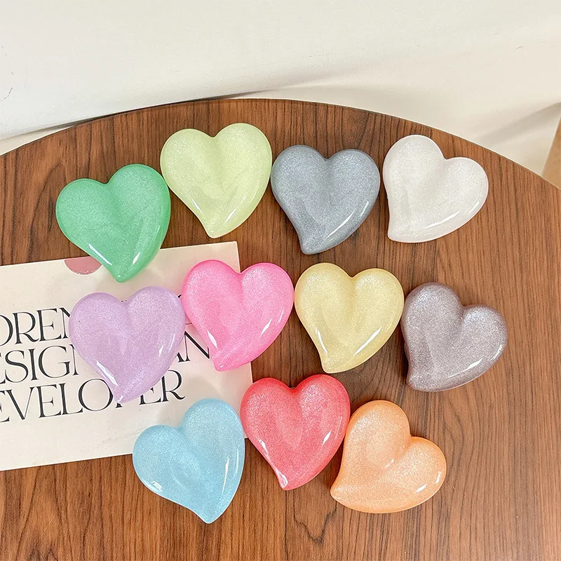 Cute and Shiny Heart-shaped Bubble Phone Grip, Anti Drop Finger Strap with Adhesive Backing Korean Ins Aesthetic Desktop Support