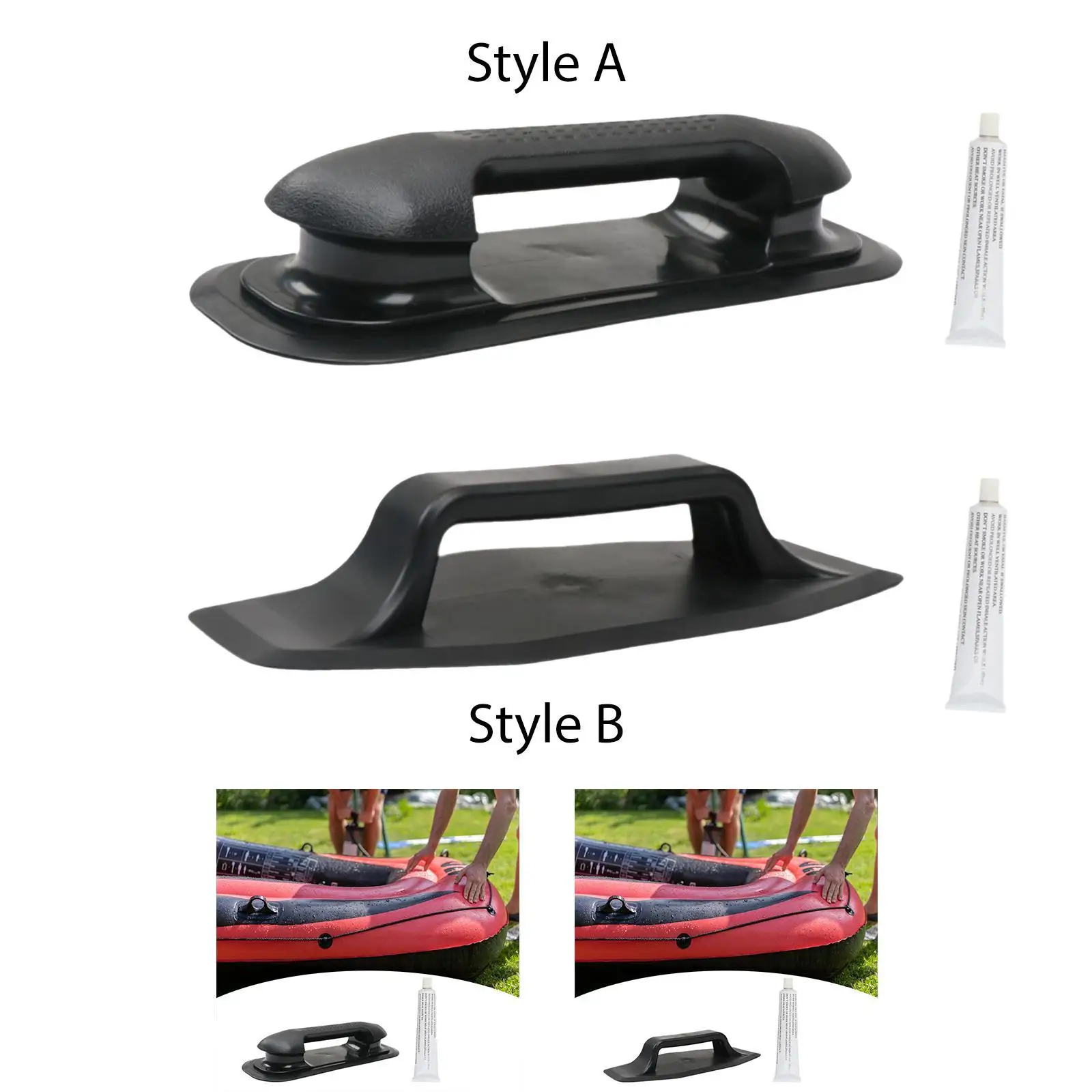 قارب قابل للنفخ للسكك الحديدية البحرية مقبض انتزاع درابزين PVC ملحق بديل خفيف الوزن لصيد قوارب الكاياك والطوف #4