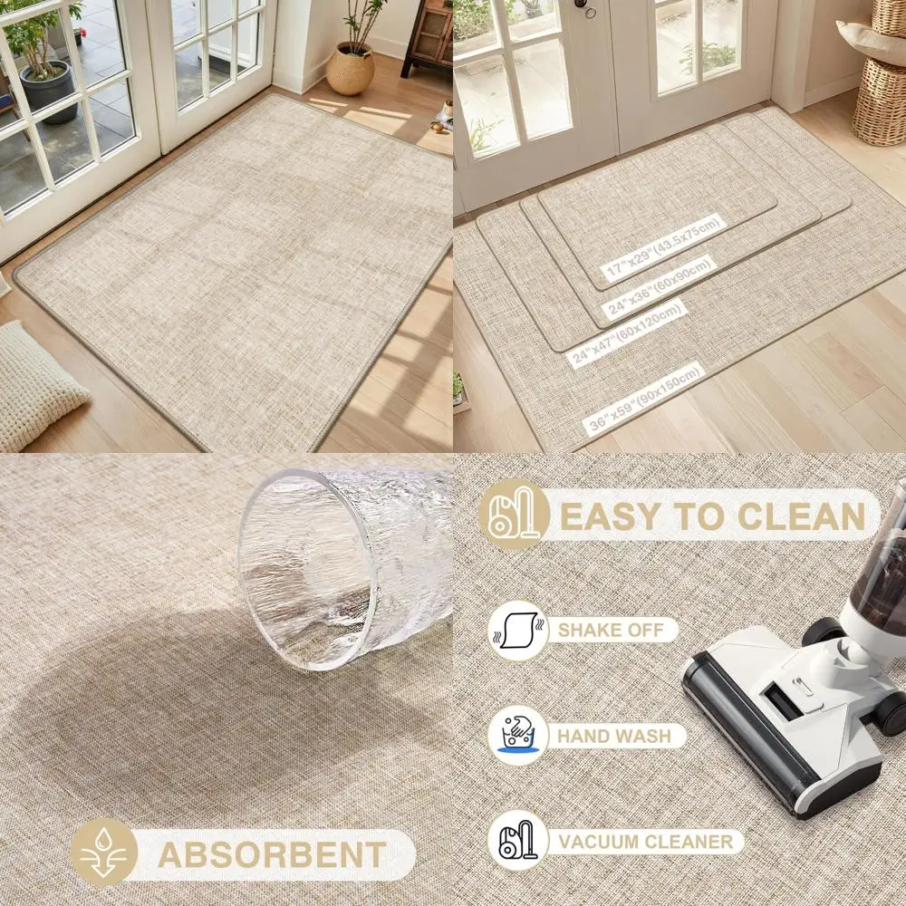 

Slimline Indoor Door Mat, 36" x 59", Low Profile Entrance Mat with Non-Slip Rubber Backing, Washable Welcome Mat