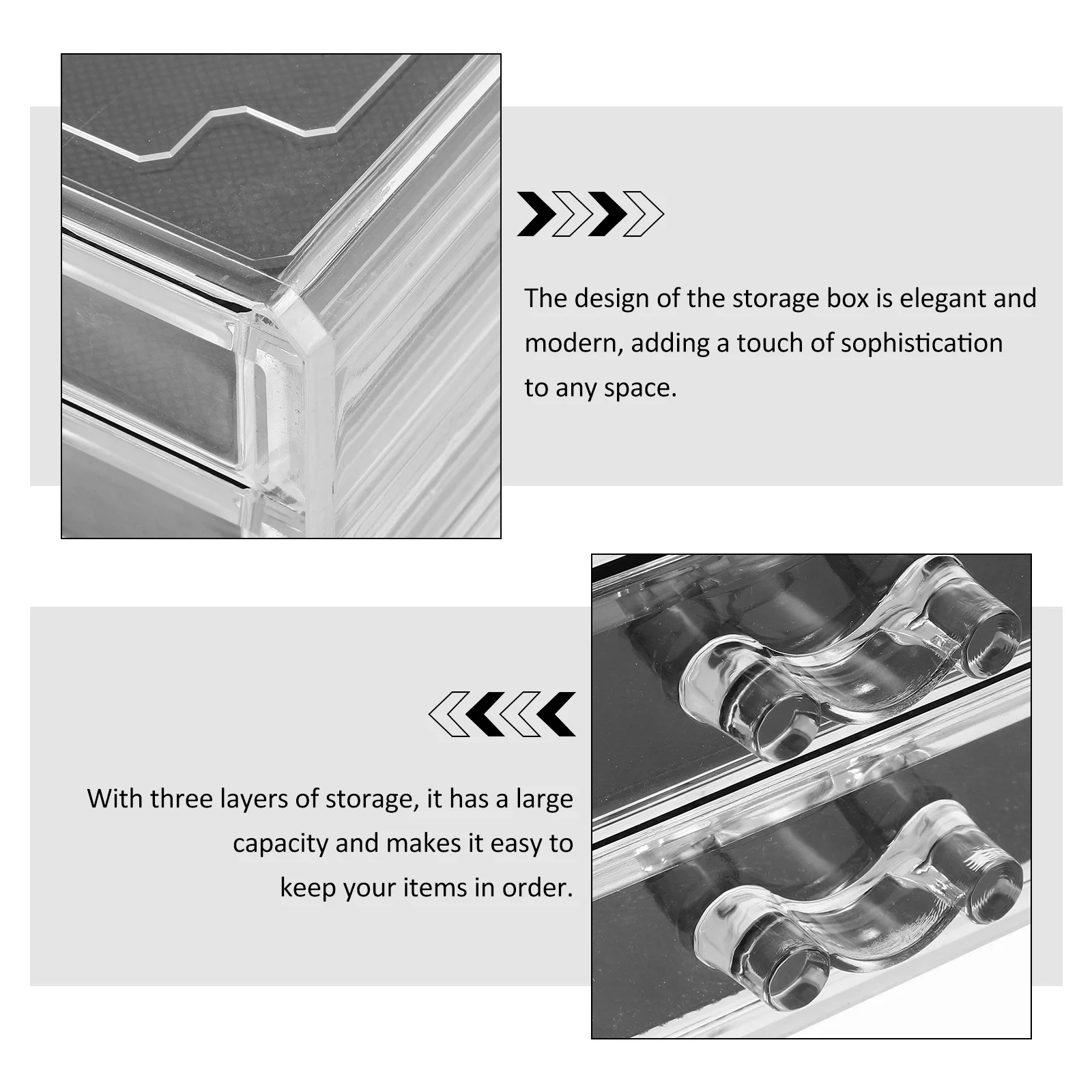 

Acrylic Clear Multi-Layer Drawer Storage Box Nail Art Organizer Jewelry Makeup Display Container Transparent Storage Boxes