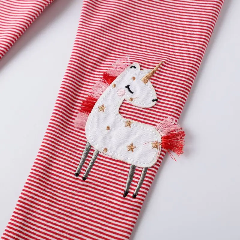 Little maven Autumn Spring New Design Baby Girls Unicorns Striped Leggings Cotton Comfort Trousers Kids Pants Clothes