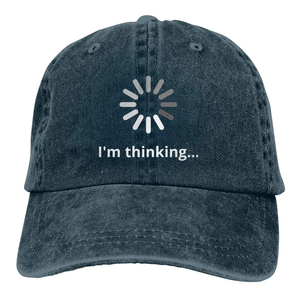 

I'm Thinking Print Hats Adult Vintage Washed Denim Adjustable Baseball Cap Women Outdoor Sports Caps