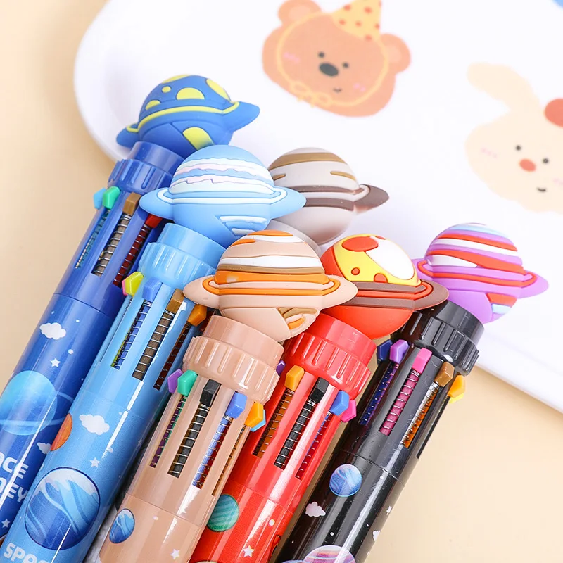 قلم رائد الفضاء ذو 10 ألوان، قلم متعدد الإبداعي لمجلة نابضة بالحياة وجلسلات الدراسة الفعالة