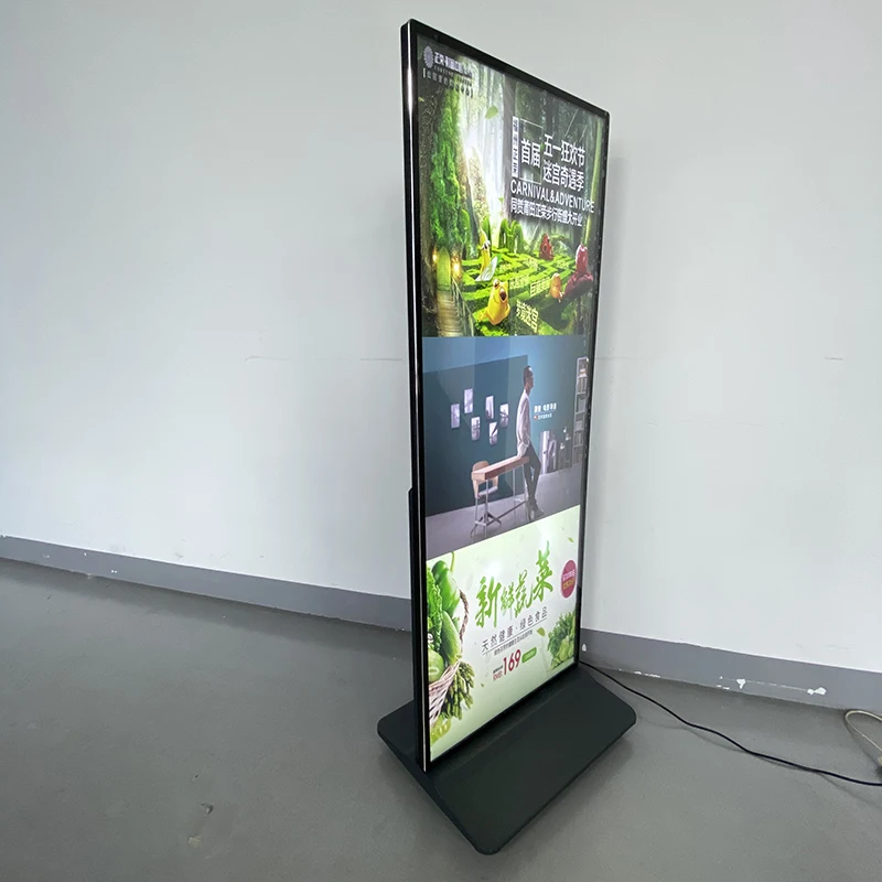 64/69/79/86/98 بوصة شاشة كاملة لافتات رقمية وعرض الأرضية حامل رقمي عرض موقف لاعب كشك شاشة تعمل باللمس #5