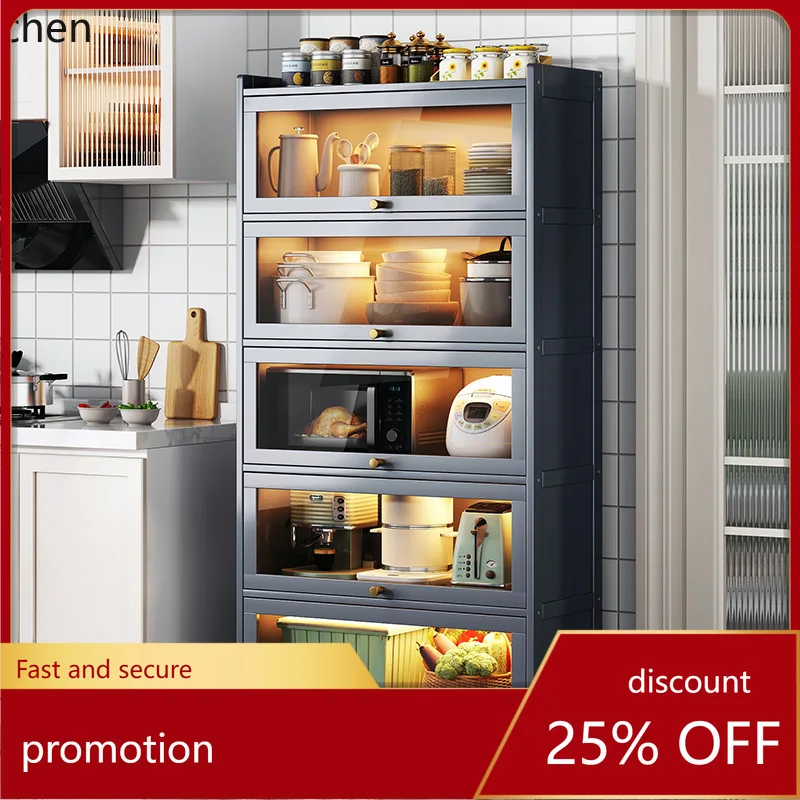 

YFY Sideboard Dust-Proof Cabinet Floor Storage Cabinet Household Multi-Layer Oven Microwave Oven