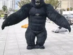 Real Life Inflatable Gorilla Costume Full Mascot Suit Giant Adult Fur Gorilla Cosplay Fancy Dress for Events Party