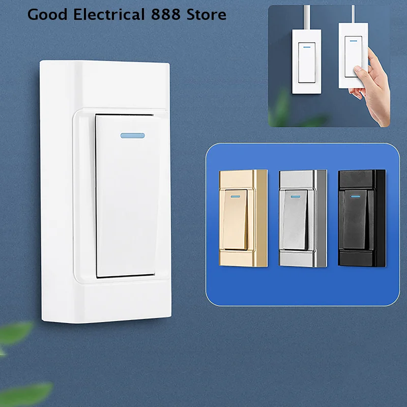 

【GE】1 шт., 1 группа, 2 направления, 10 А, 500 Вт, переключатель для поверхностного монтажа, провод, подвесная установка, прикроватная лампа включения/выключения, панель, настенный выключатель света