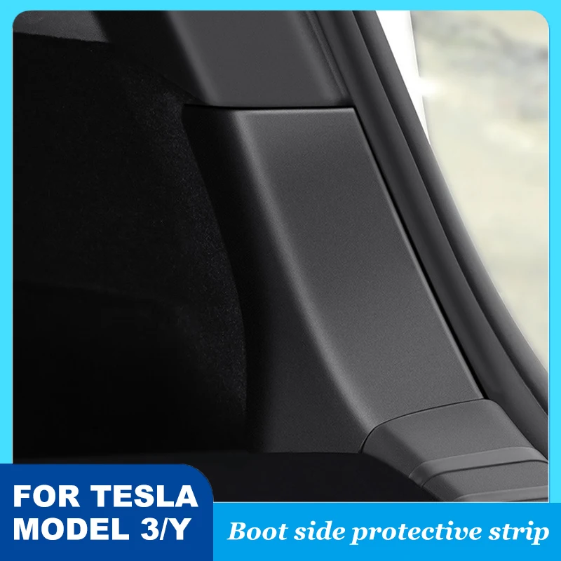 

For Tesla Model Y Boot Sill Strip Boot Guard ABS Sides Bar FenderTrunk Full Surround Modely Accessories Protective Flocking