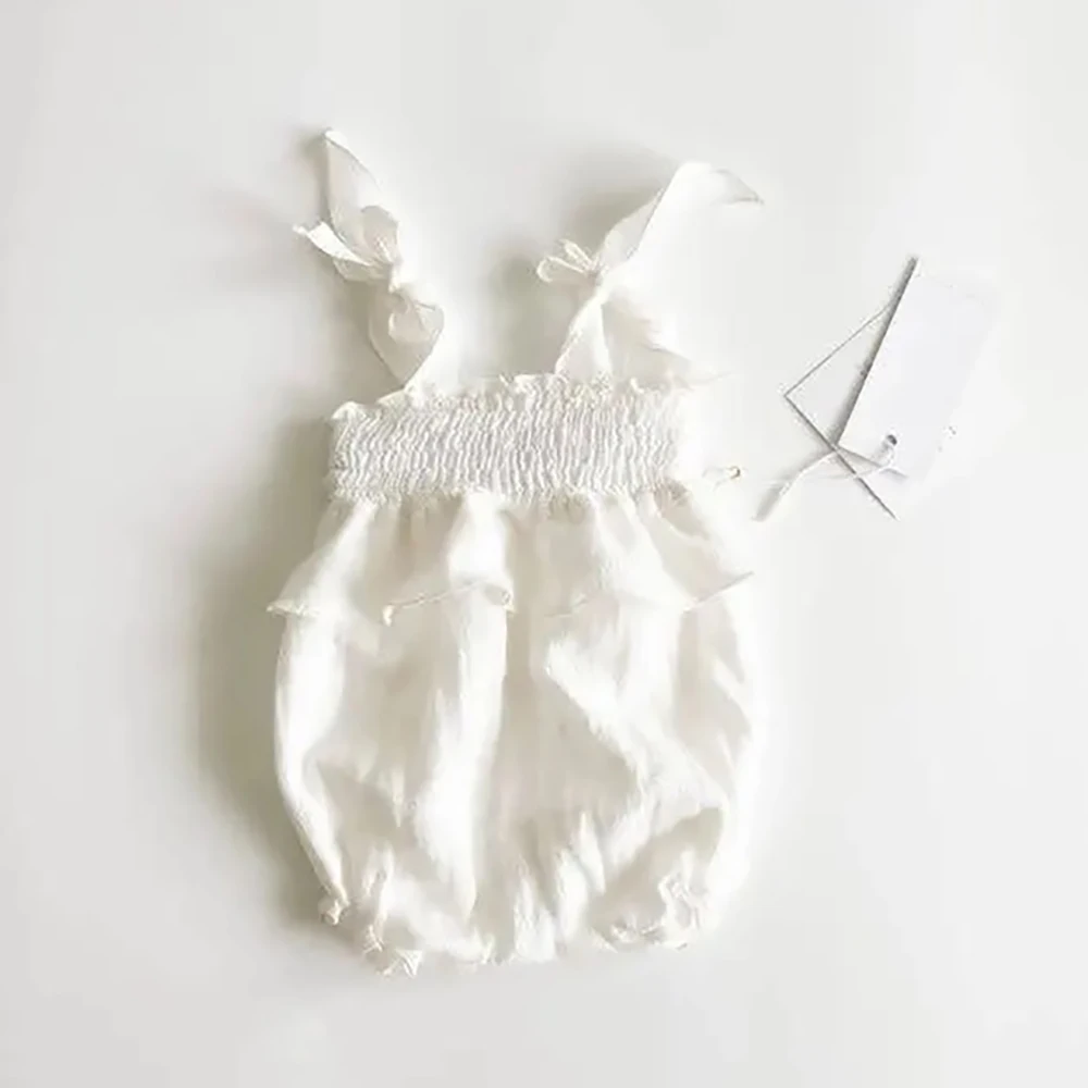 Newborn Photography Outfit White Ruffle Romper Bow Headband Baby Photo Props Newborn Photo Shoot Costume Maternity Family Shoot