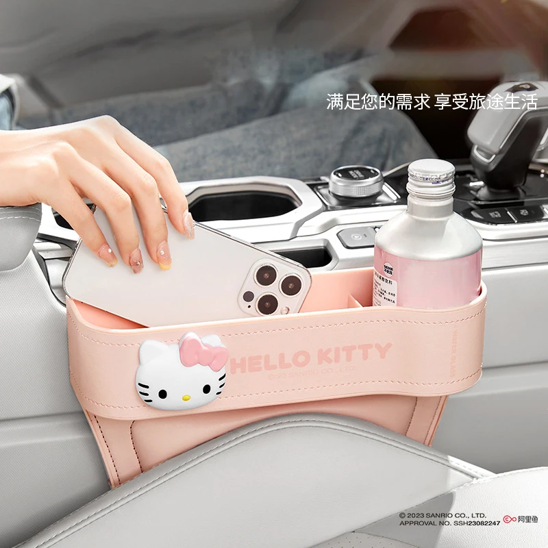 

Car Seat Gap Storage Box Sanrio Genuine Hello Kitty Multifunctional Cartoon Storage Box Car Front and Passenger Storage Box Gift