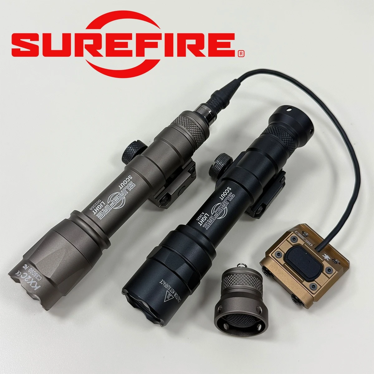 Surefire M300B M300C M600B M600C Flashlight with UNIT Lite Pressure Switch and Tail Cap Switch Fits 20mm Rail LED Scout Light