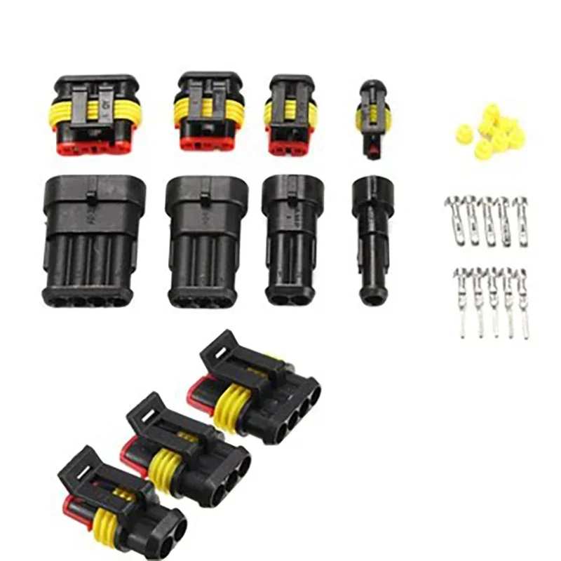 240pcs/352pcs/708pcs Connector HID Waterproof Connector 1/2/3/4 Pins Car Electrical Wire Connectors Plug Truck Harness 300V 12A