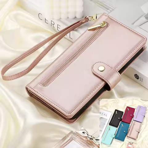 Wallet Zipper Leather Case For Samsung Galaxy A12 A13 A14 A51 A52 A53 A54 A55 A71 A72 A73 A23 A24 A34 A35 A05 S A25 A22 A32 S10