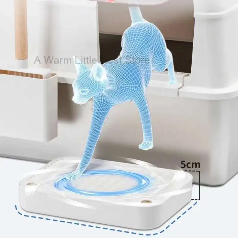 

Super Large Stainless Steel Cat Litter Basin Plus High Anti-splash and Anti-belt Sand Fully Enclosed Ejection Cat Toilet