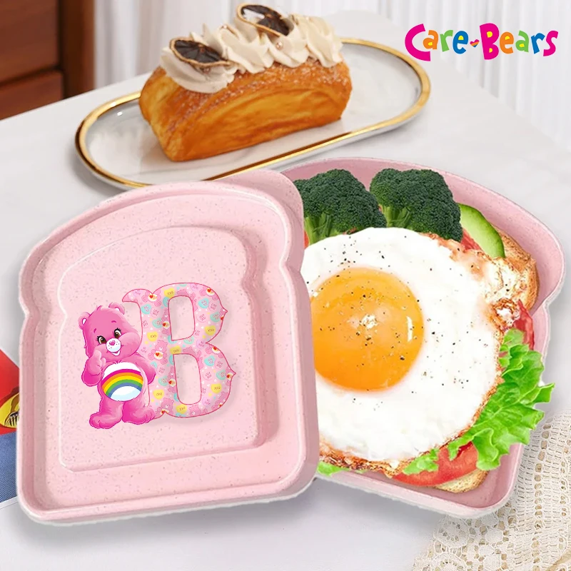 

Kawaii Care Bears Breakfast Bread Box Cartoon Anime 26 Letter Sandwich Toast Lunch Boxes Cute Leak-proof Sealing Lunch Case Gift