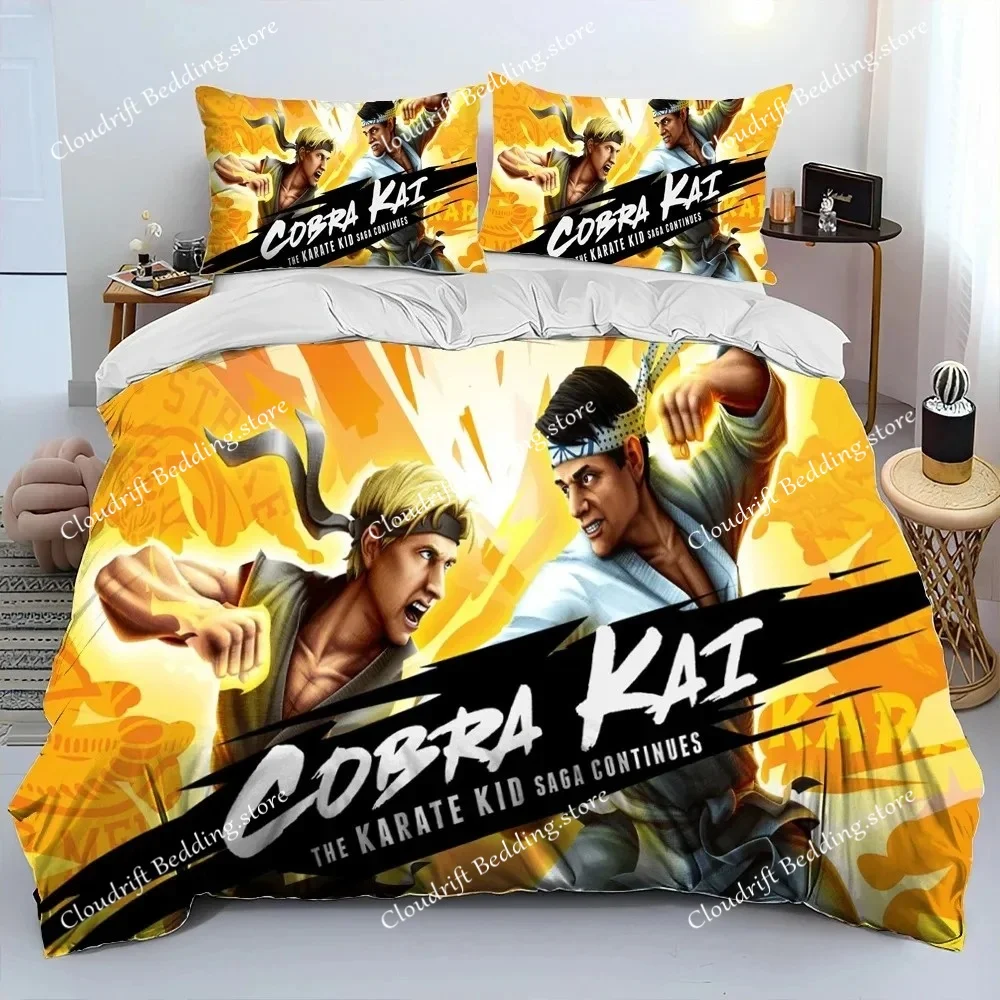 

3D Cobra Kai Amanda TV Karate Comforter Bedding Set,Duvet Cover Bed Set Quilt Cover Pillowcase,King Queen Size Bedding Set Kids