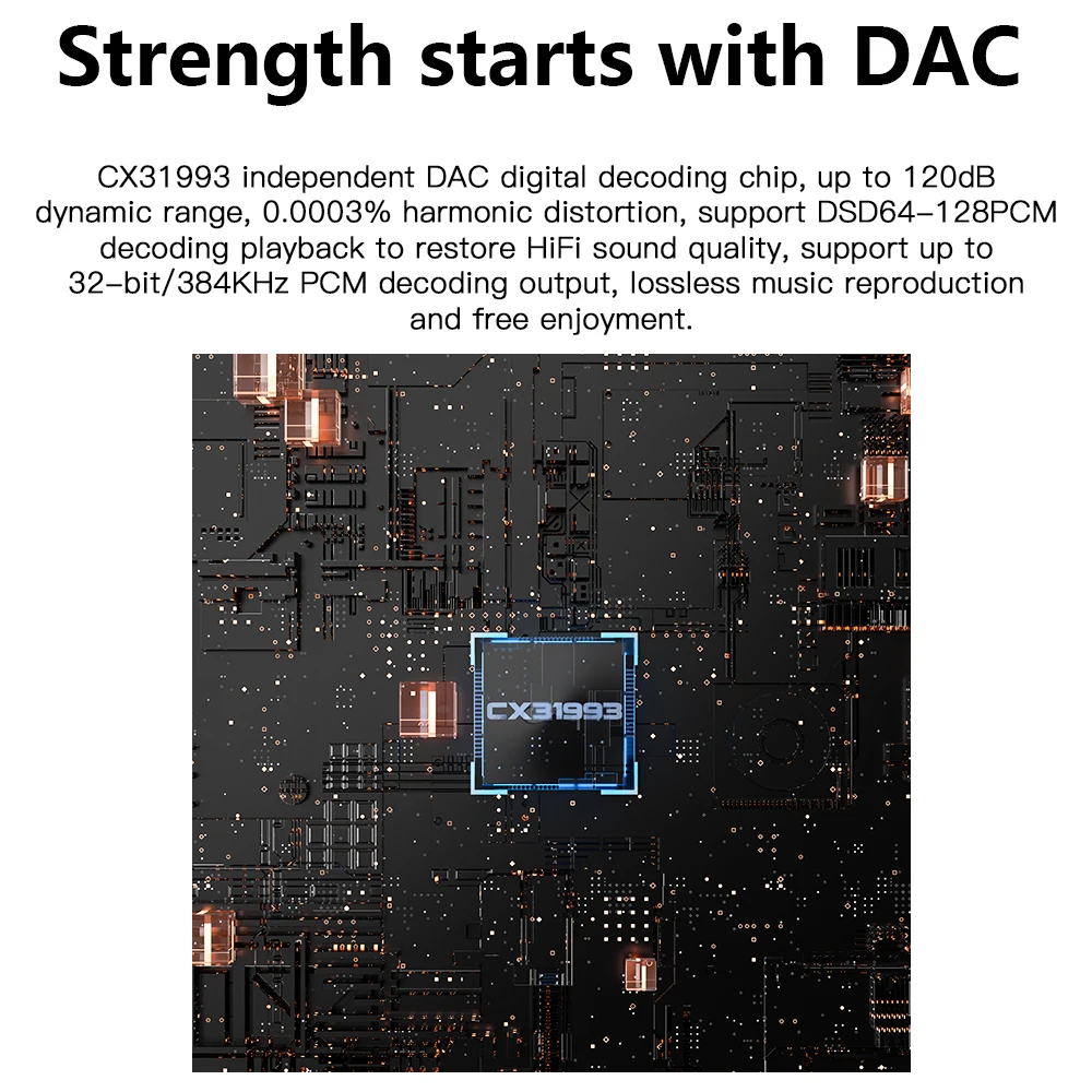 KEYSION USB-C słuchawki HIFI DSD128 słuchawki platerowane dynamiczne słuchawki douszne 32bit 384KHz Hi-Res DAC typ C zestaw słuchawkowy dla iPhone 15 Pro — zdjęcie produktu 3