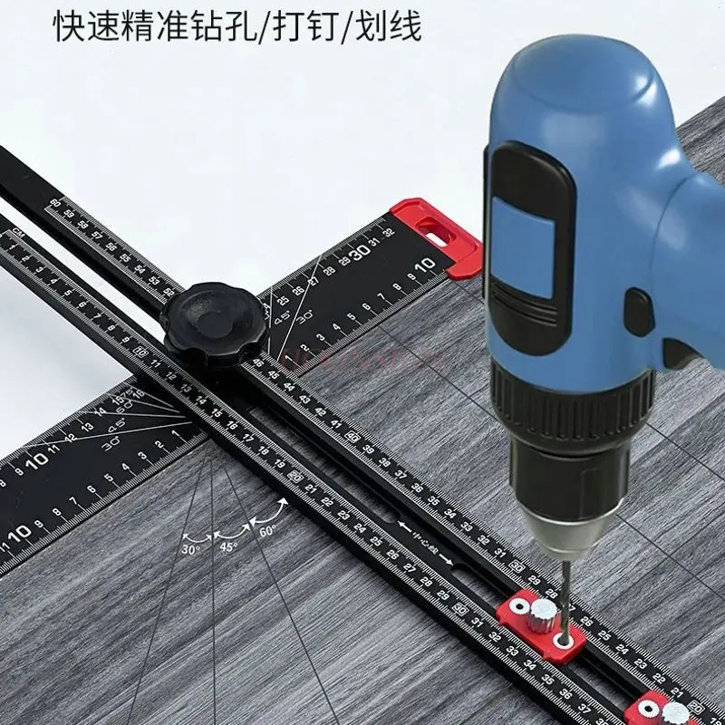 1 шт. Многофункциональная Т-образная линейка 2-в-1, угловая линейка для деревообработки, маркировка, штамповка, позиционирование Т-образная линейка