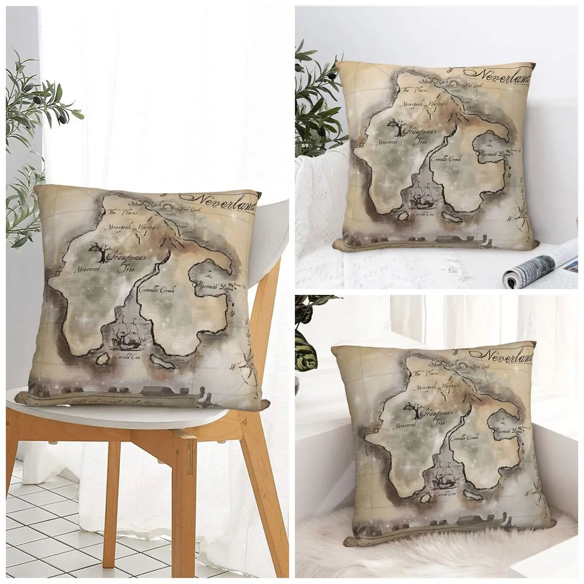 

Neverland Map Pillow Case Cushion Cover Soft Design Pillow Cover Novelty Pillowcases For Sofa Home Decoration