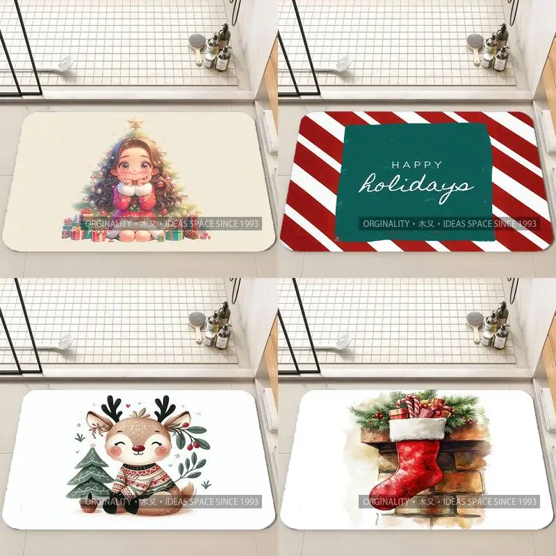 

Cute Girl Christmas Mat Living Room Decoration Home Sofa Non-Slip Carpet Study Bedroom Tatami Children'S Soft Floor Mat