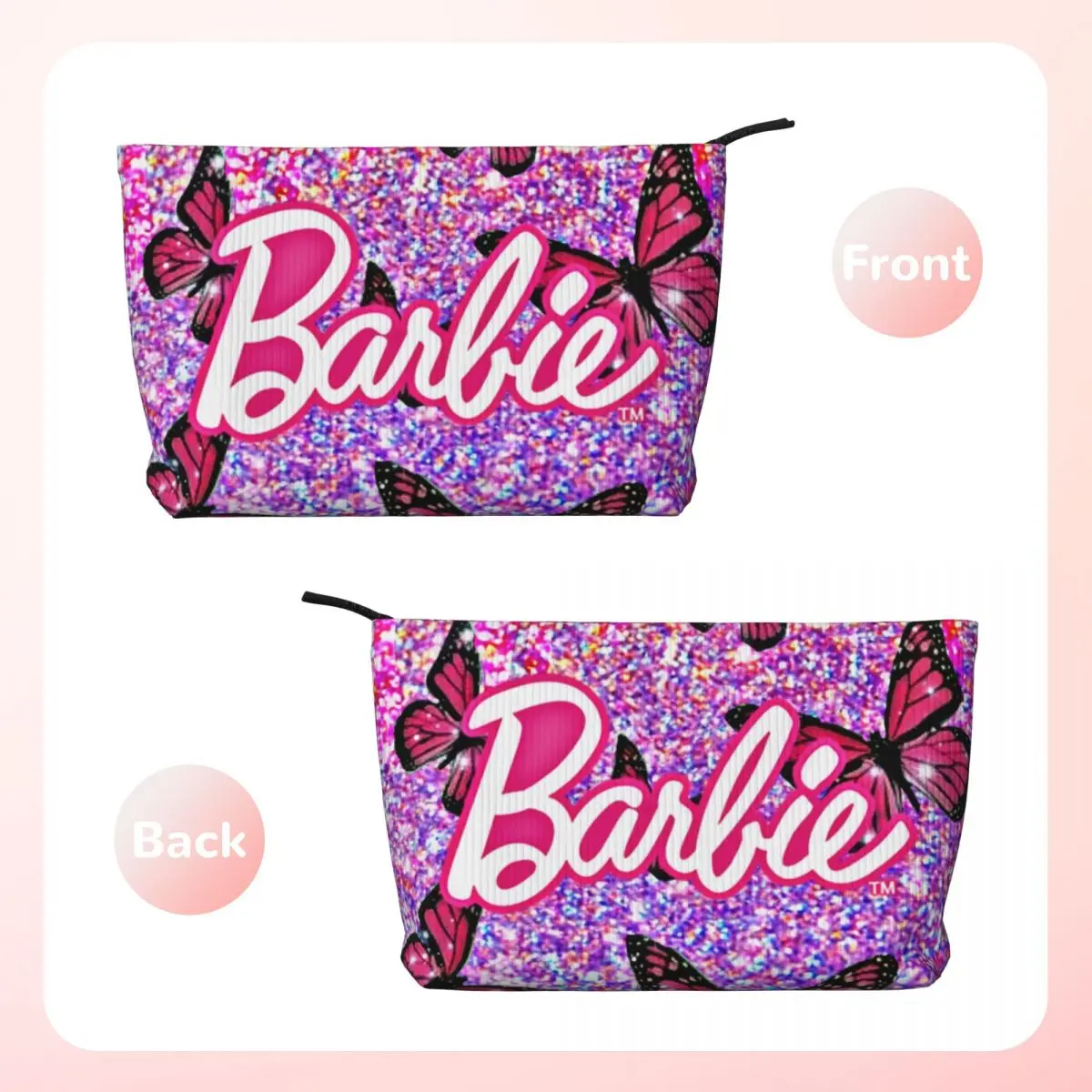 Custom Barbie Toiletry Bag for Women Makeup Cosmetic Organizer Lady Beauty Storage Dopp Kit Box