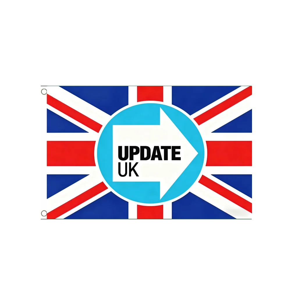 Update UK Flag British Political Party Banner Polyester 2x3ft 3x5ft with Brass Grommets for Indoor Outdoor Wall Decor
