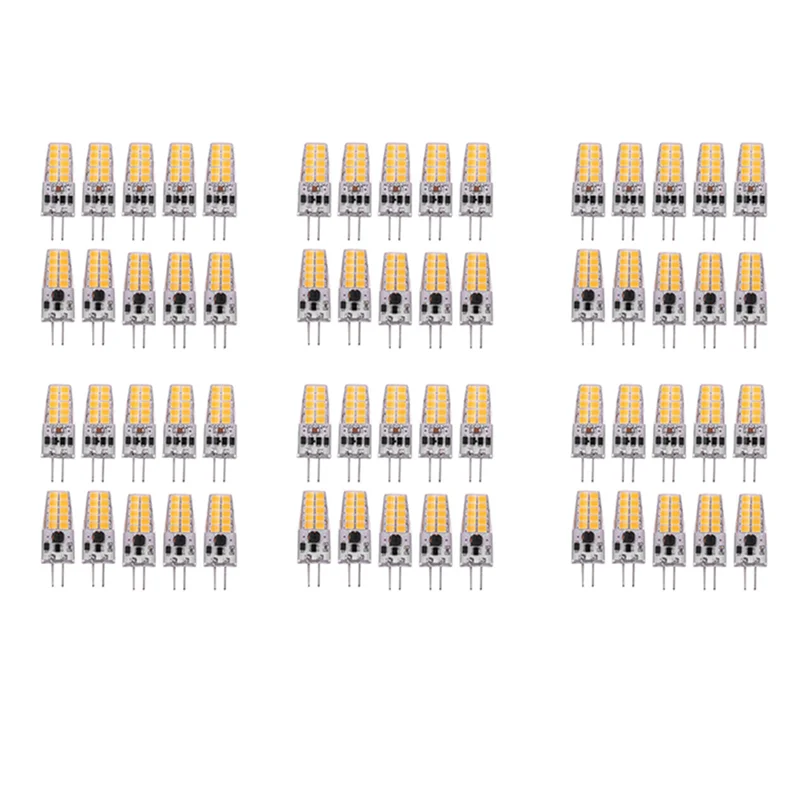 

LICE-60PCS G4 LED Bulb AC/DC12V-24V 3W LED G4 Light 20LED 360 Angle Light 2835SMD Replace 30W Halogen Lamp,Warm White