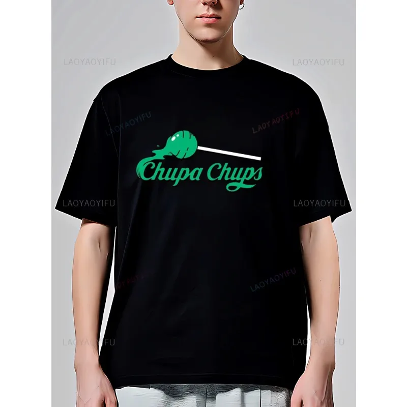 Camiseta Chupa Chups Candy para amantes de las piruletas, camisetas con dientes dulces, camisetas Vintage de serpiente, camisetas de algodón Happy Day, ropa de calle Unisex