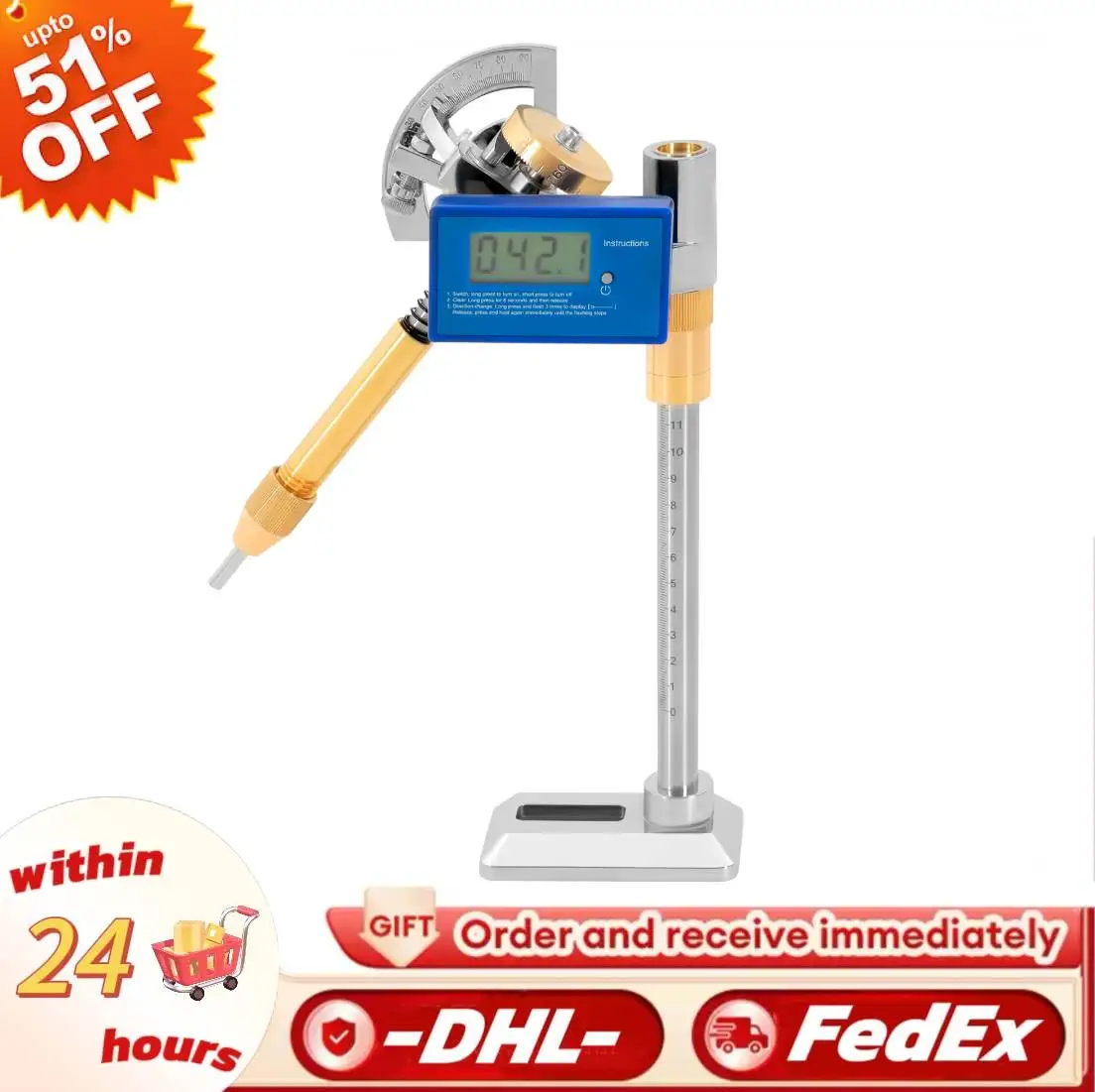 

Digital Display Angle Manipulator Gem Faceting Machine Jewelry Tool Adjustable Angle Locator for Gemstone Polishing US Plug