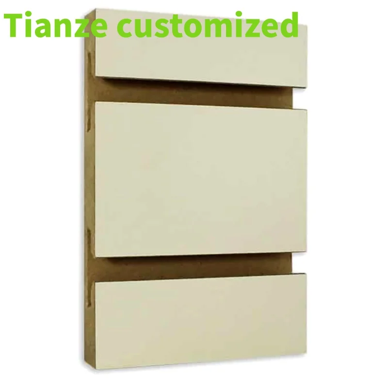 

(customized)KEWAY 4*8 inch 15mm 18mm MDF Slatwall Panels Melamine Decoration Laminated Wooden Slotted Wall Board