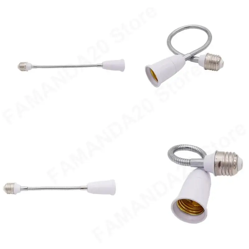 65mm 95mm 14cm Flexible AC E27 To 2 E27 bulb Base power Socket plug Converter LED Light Lamp Extender Holder E27-E27 Adapter m