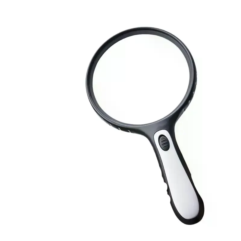 Large Lens Handheld Magnifier High Brightness Illuminated Light Lightweight Reading Tool for Elderly Book Newspaper Reading