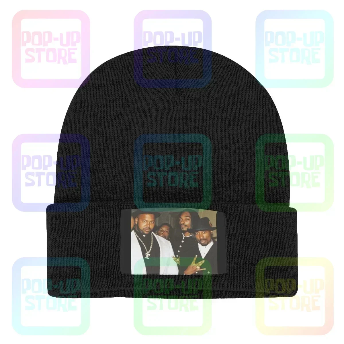 2Pac 178 Death Row Records 2Pac قبعة صغيرة محبوكة قبعة بيني نمط الربط مريح