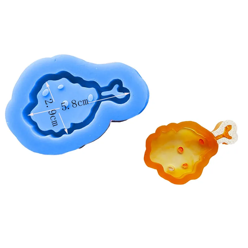 DIY Epoxy Resin Mold Silicone Bread Milk Chichen Leg Shaker Mold Jewelry Molds Jewelry Accessories