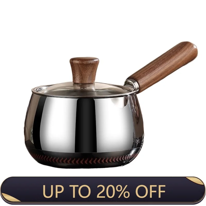 316 Thickened Uncoated Stainless Steel Soup Pot Baby Complementary Food Baby Milk Pot Household Apple Pot Induction