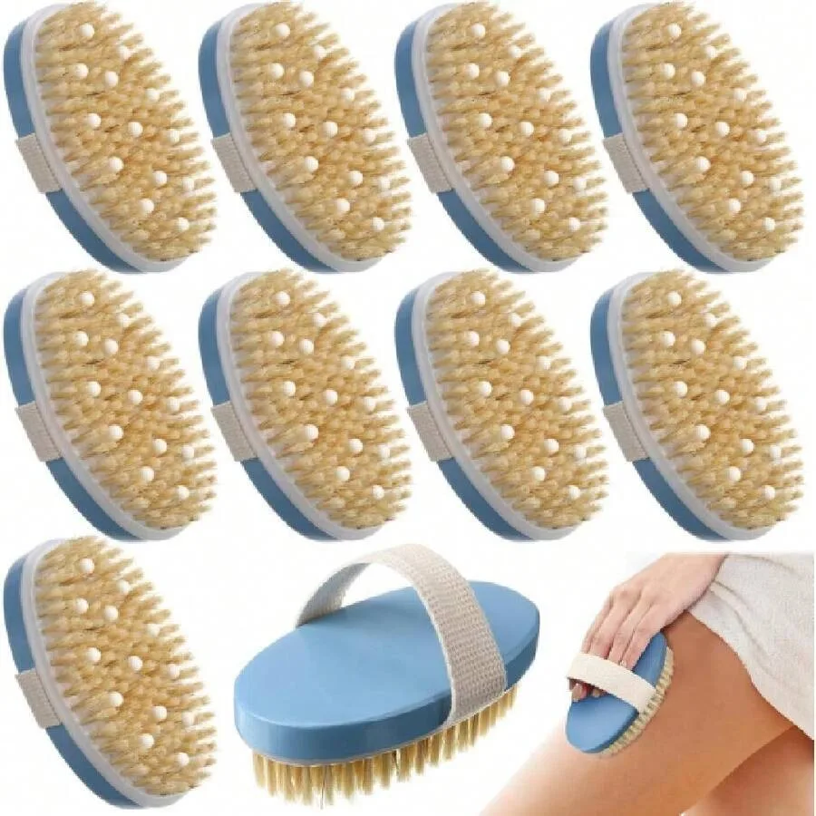 

【New style】10 Pcs Dry Brushing Body Brush Exfoliating Brush With Massage Nodule Drkin Bodcrubber For Shower Bath Back Circulati
