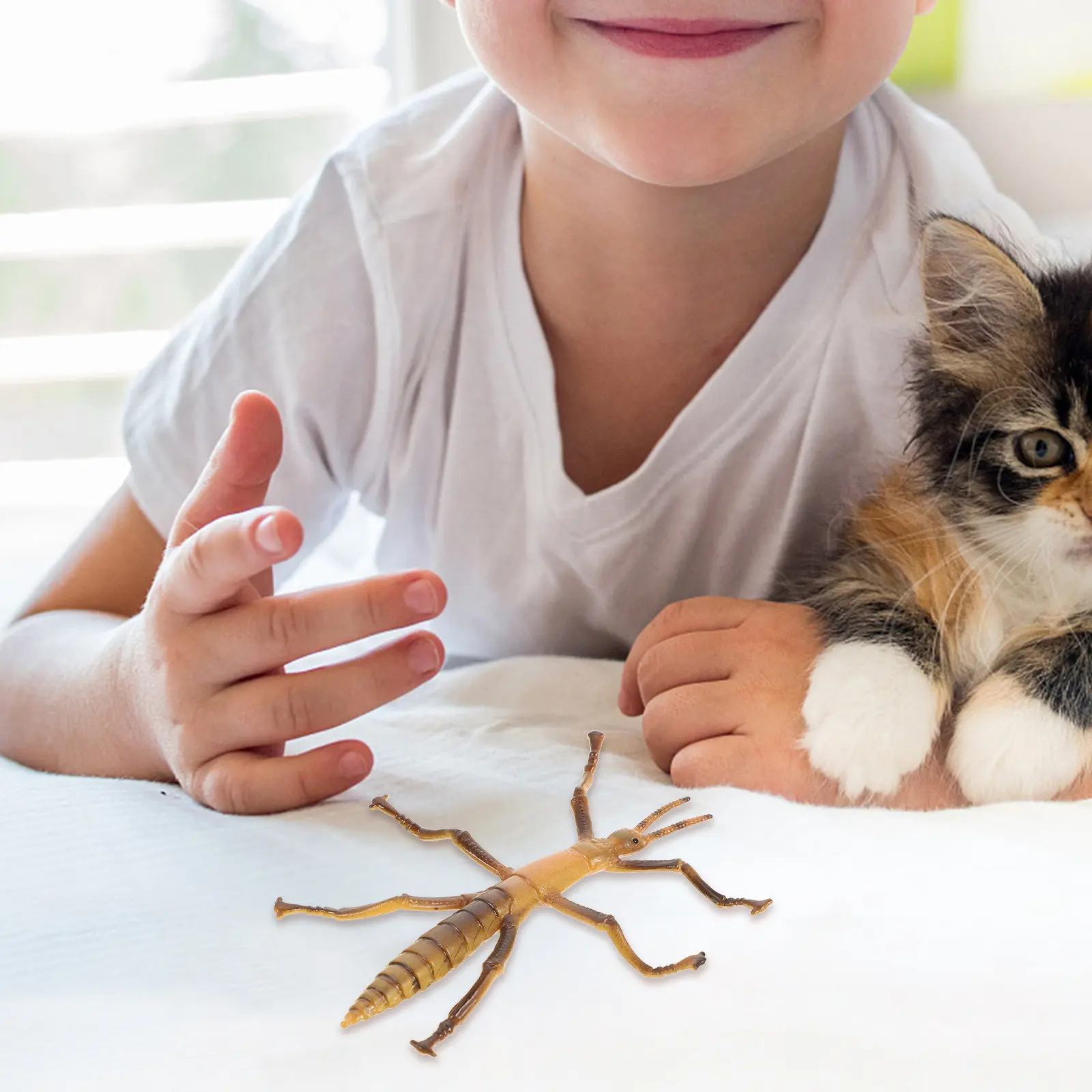 

Креативная развивающая игрушка для детей: имитация бамбукового насекомого, реалистичная тематическая игрушка в виде морского существа, пластиковая, для обучения и активного отдыха