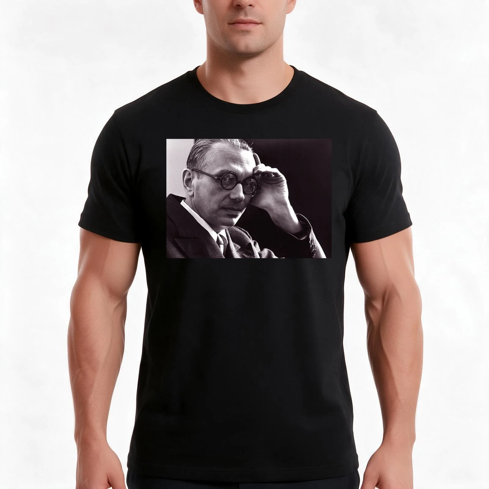 Logician Kurt Godel T-Shirt, Summer Casual Cotton Tee, Oversized Streetwear Tops, Vintage Graphic Print, Loose Fit Short Sleeve