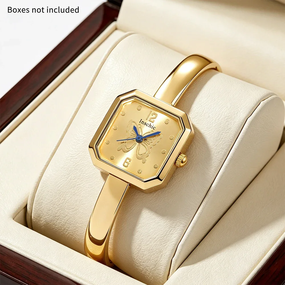 1 piece French exquisite women's watch bracelet style quartz watch timer suitable for daily wear and holiday gifts
