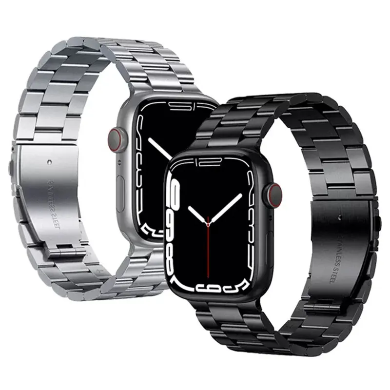 Folding Buckle Strap For Apple Watch Ultra Band 49mm 41mm 45mm 40mm 44mm 42 38mm Stainless Steel Bracelet iWatch 8 7 SE 6 5 4 3