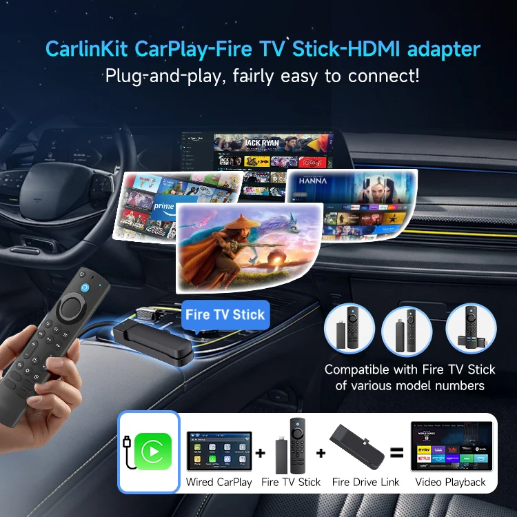 الوسائط المتعددة Firedrive Link Carlink Hd 1080P Hdmi محول الإخراج سيارة جهاز استقبال للتليفزيون دونغل ألعاب التلفزيون مرآة ربط فيديو السلكية Carplay