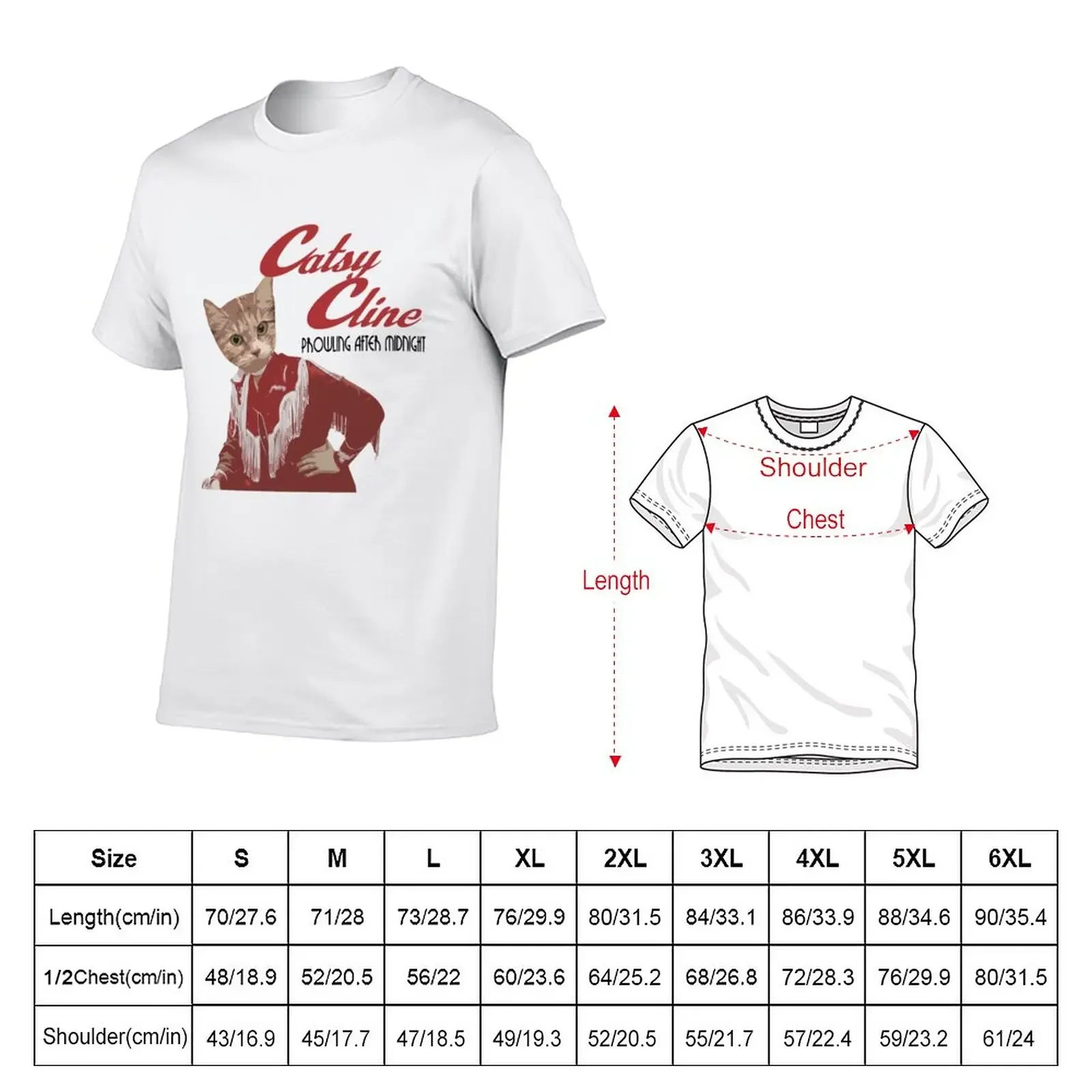 Catsy Cline Fitted T-Shirt plus size tops Short sleeve tee heavy weight t shirts for men