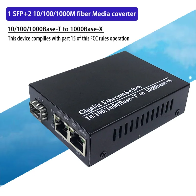 

SFP Fiber media Converter om RJ45 Gigabit Media Converter SFP 2*10/100/1000 M Ethernet Converter transceiver fiber