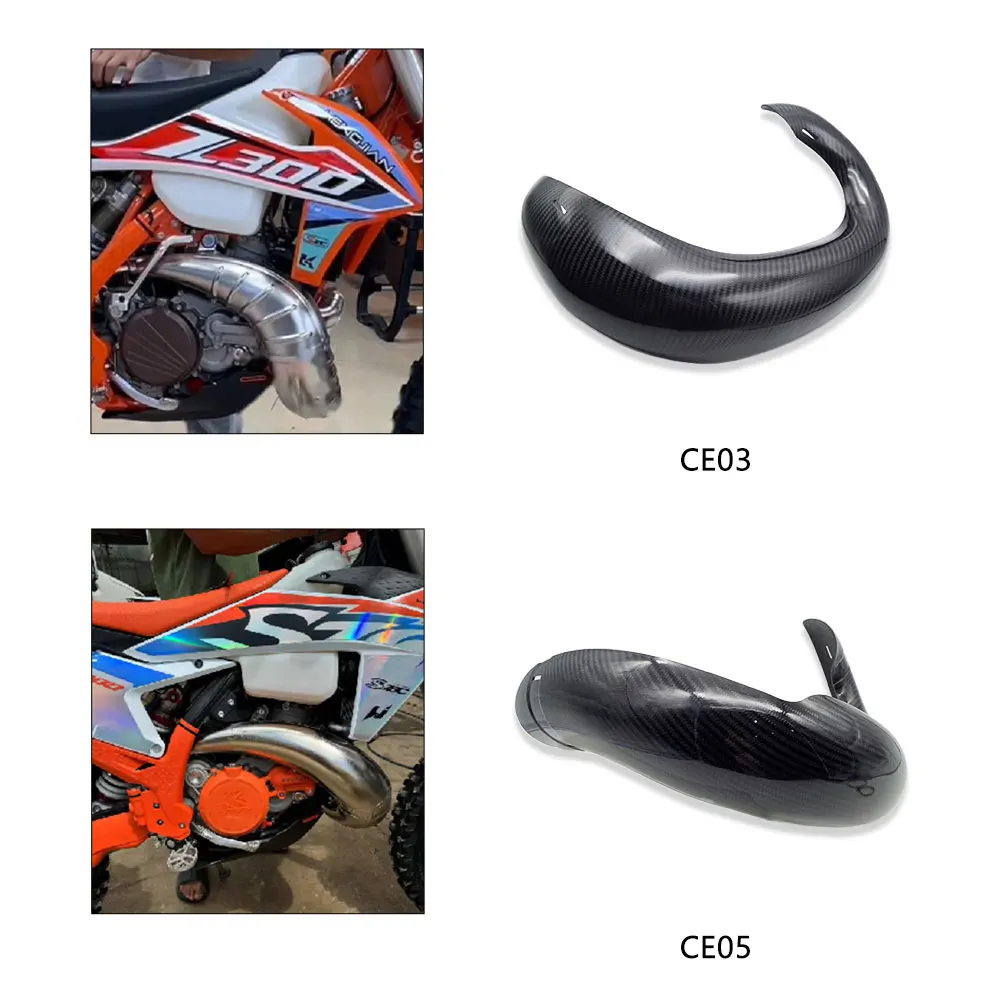 OTOM Z300 Motorcycle Exhaust Guard Cover Exhaust Pipe Carbon Fiber Protection For HENGJIAN 2 Stroke Dirt Bike Accessories Parts