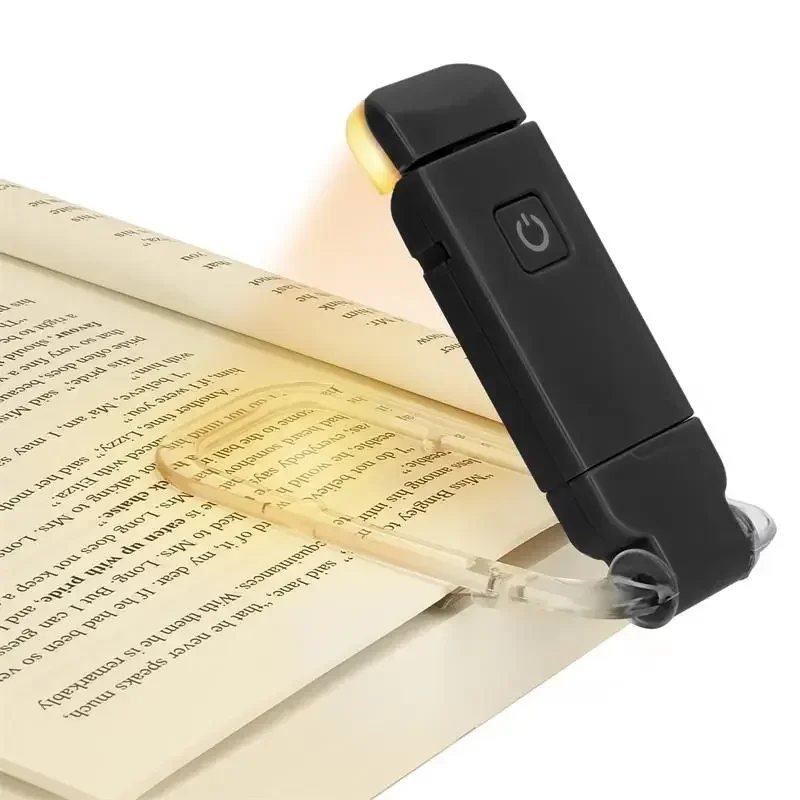 USB Rechargeable Book Light, 3 Color LED Clip-On Reading Light, Portable Eye Care Night Light for Students