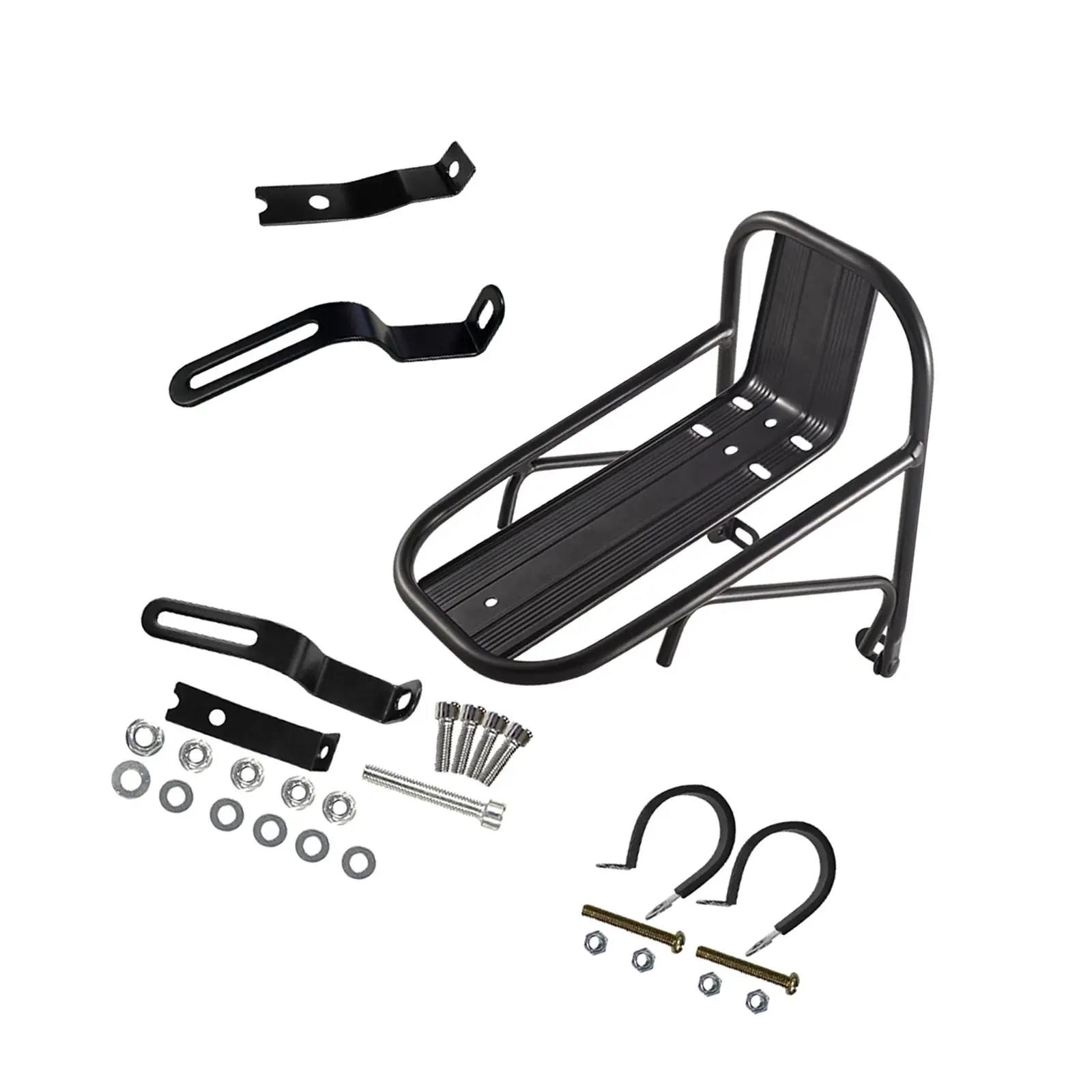 Aluminum Alloy Bicycle Front Rack Mountain Bike Cargo Carrier with Quick Release for Disc Brakes Fits Most Bikes