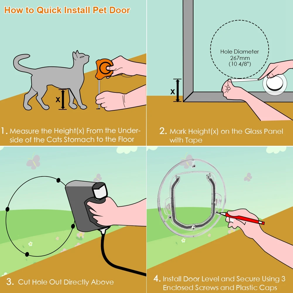 4 Way Locking Cat Doors  Access Hole Cat Flap Door 4 Way Locking Cat Doors YOUTHINK Small Pet Door for Cats Small Dogs Puppy